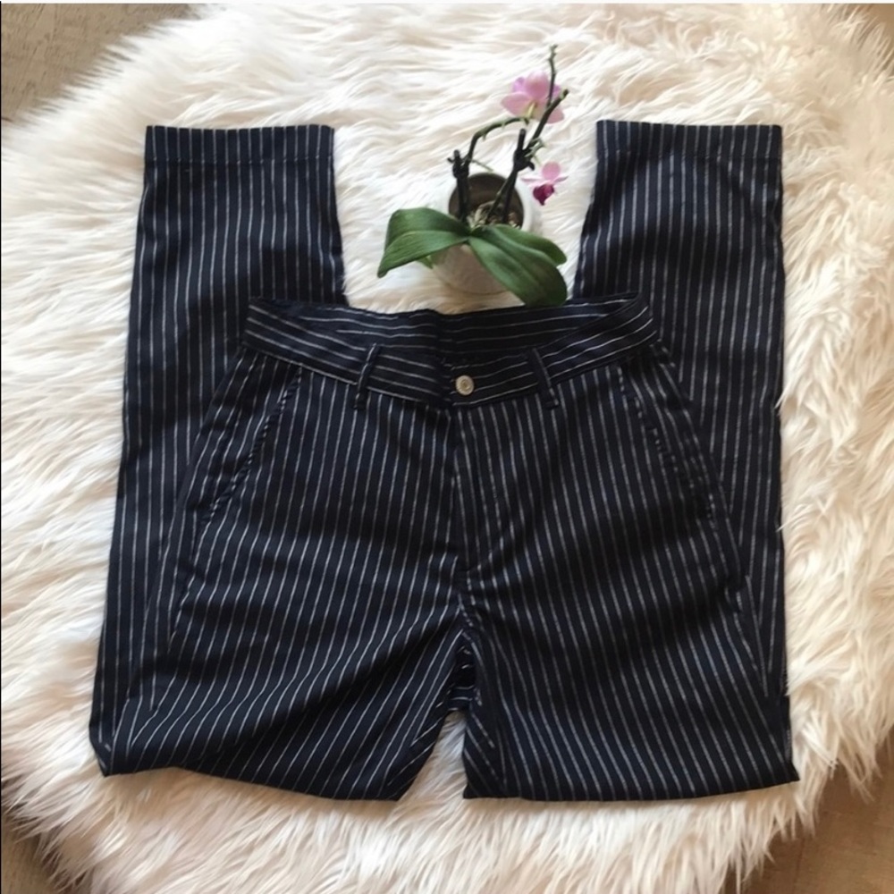 J. Galt Navy Pinstripe Trousers